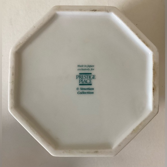 Vintage prestige place Venetian ceramic candle vanity jar, made in Japan - Picture 7 of 10